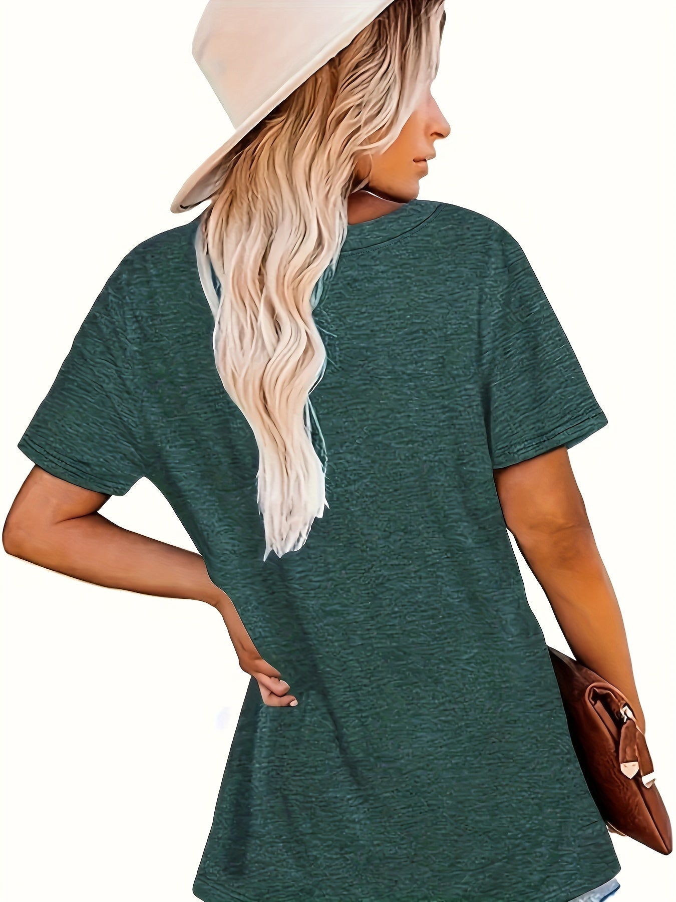 Plus Size Women's Dark Green Graphic T-Shirt - "LORD WILLIN' AND THE CREEK DON'T RISE" Desert Landscape Print, Casual Round Neck Short Sleeve Tee, Machine Washable All-Season Top, Everyday Clothing, Bold Print Shirt, Comfortable Fabric, Relaxed Fit Shirt