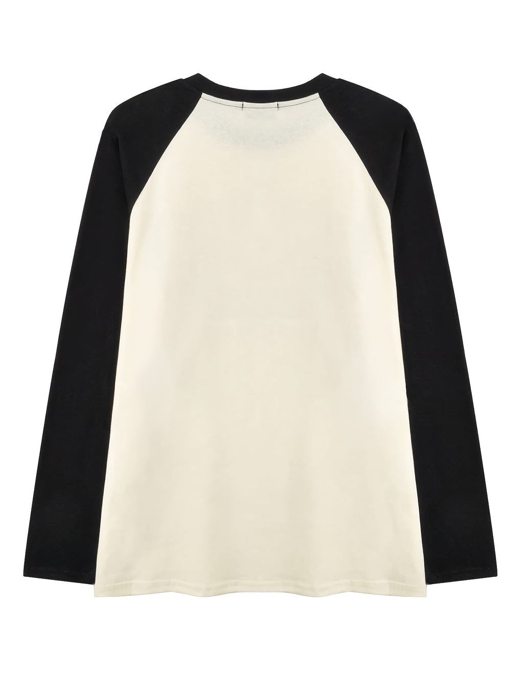 Women'S Y2K Fashion Printed Long Sleeve T-Shirt, Crew Neck, Color Block, Raglan Sleeves, Loose Fit, Knit Fabric, Polyester 95% Elastane 5%, All Seasons, Regular Length - 180gsm